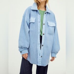 Free People Ruby Light Blue Oversized Jacket